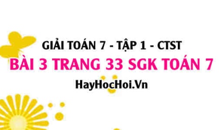 Giải bài 3 trang 33 Toán 7 Tập 1 SGK Chân trời sáng tạo